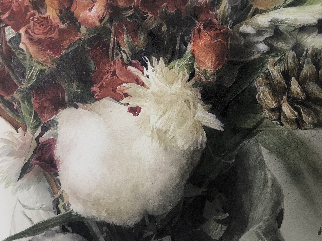 水彩画《干花》步骤