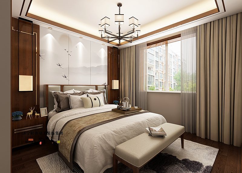 华城·宏河美地A户型198平方新中式风格装修设计方案