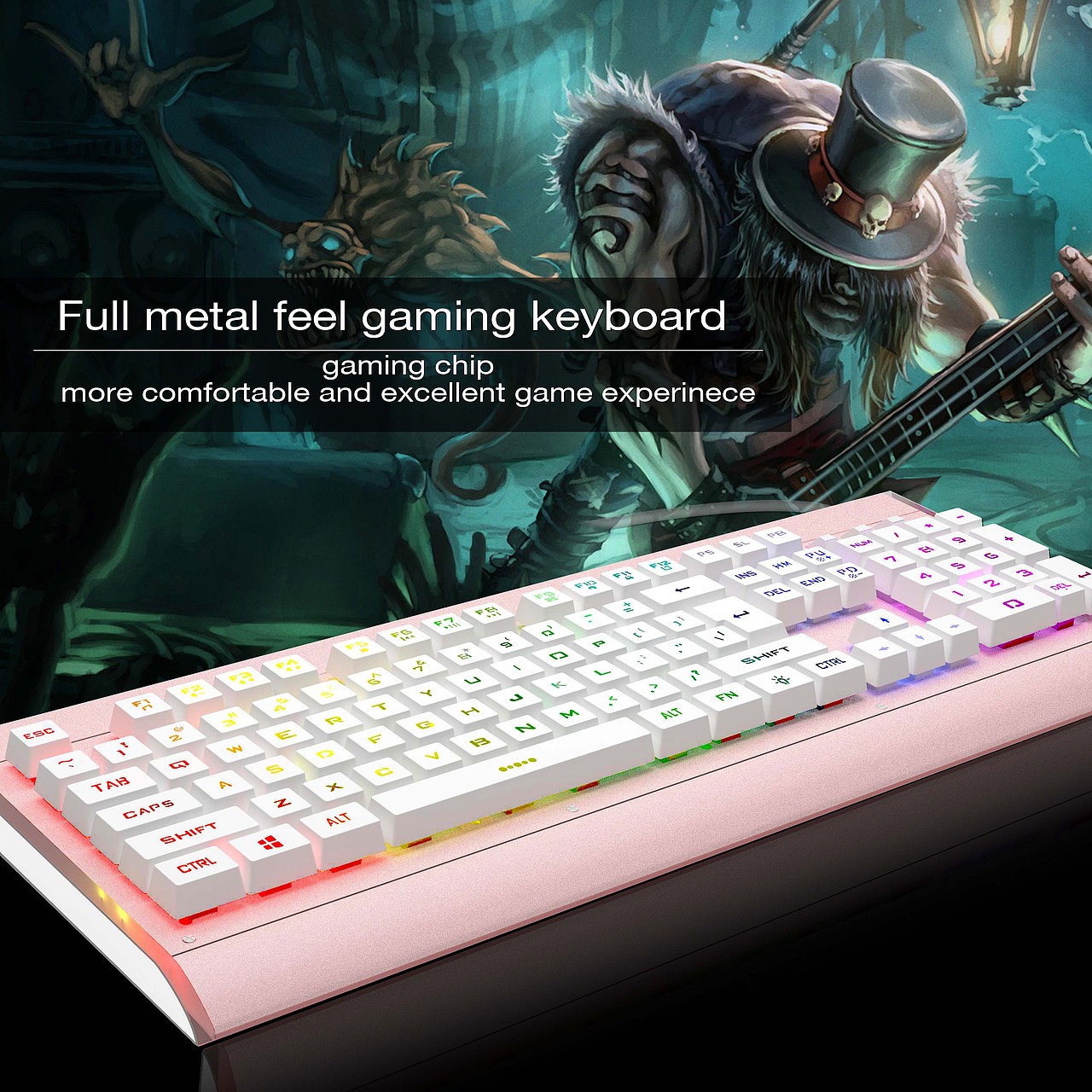 三维设计3dmax商业产品后期精修产品设计工业产品淘宝京东天猫亚马逊跨境电商产品游戏粉色金属键盘