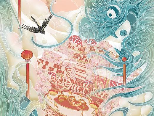 茶山镇系列插画