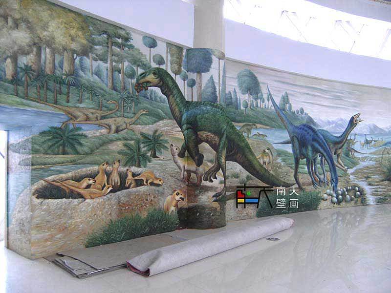 南天壁画出品:内蒙博物馆(恐龙一馆壁画工程),手绘油画,欧式油画,欧式壁画,壁画工程,古典壁画,3D地画,3D壁画(图ZNjg1ODQ2MA==) - 艺术插画 - 站酷设计师艺点画评原创素材 - 站酷ZCOOL
