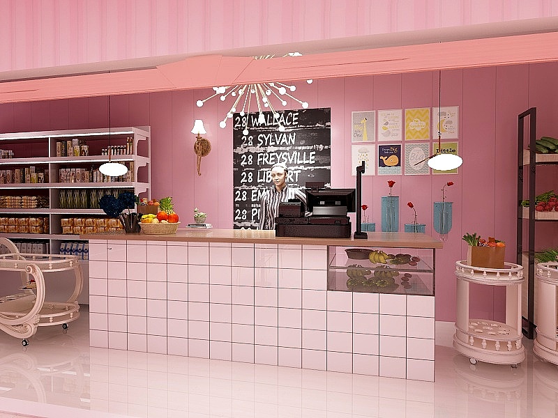 少女粉主题餐厅
