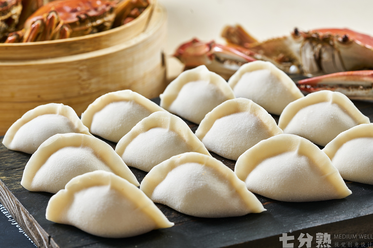 蟹黄水饺美食摄影拍摄
