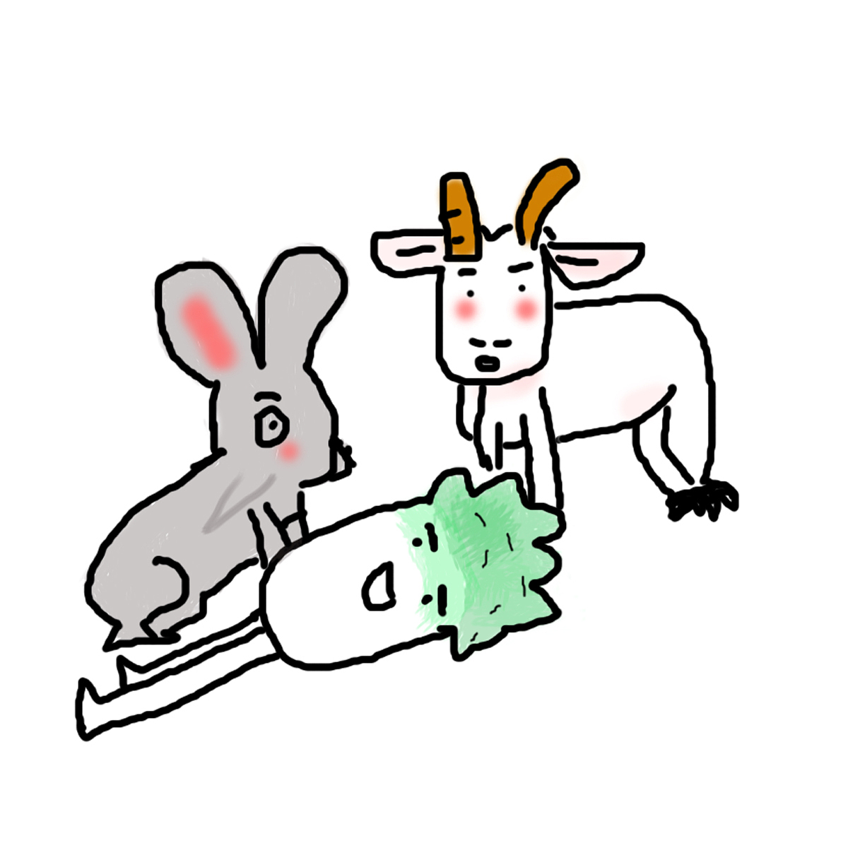 山羊吃菜（图ZMTU2NzQ5NzY4） - 艺术插画 - 站酷设计师左耳钉的风骚原创素材 - 站酷ZCOOL
