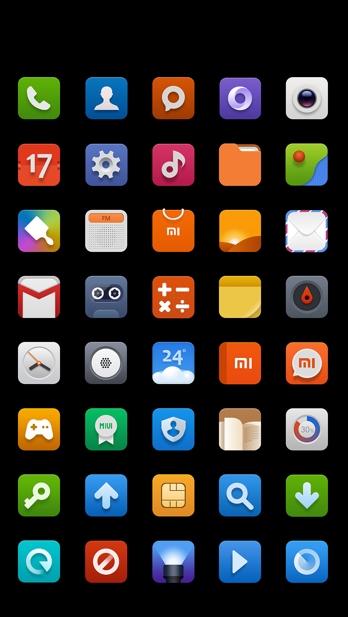 miui v5系统图标临摹
