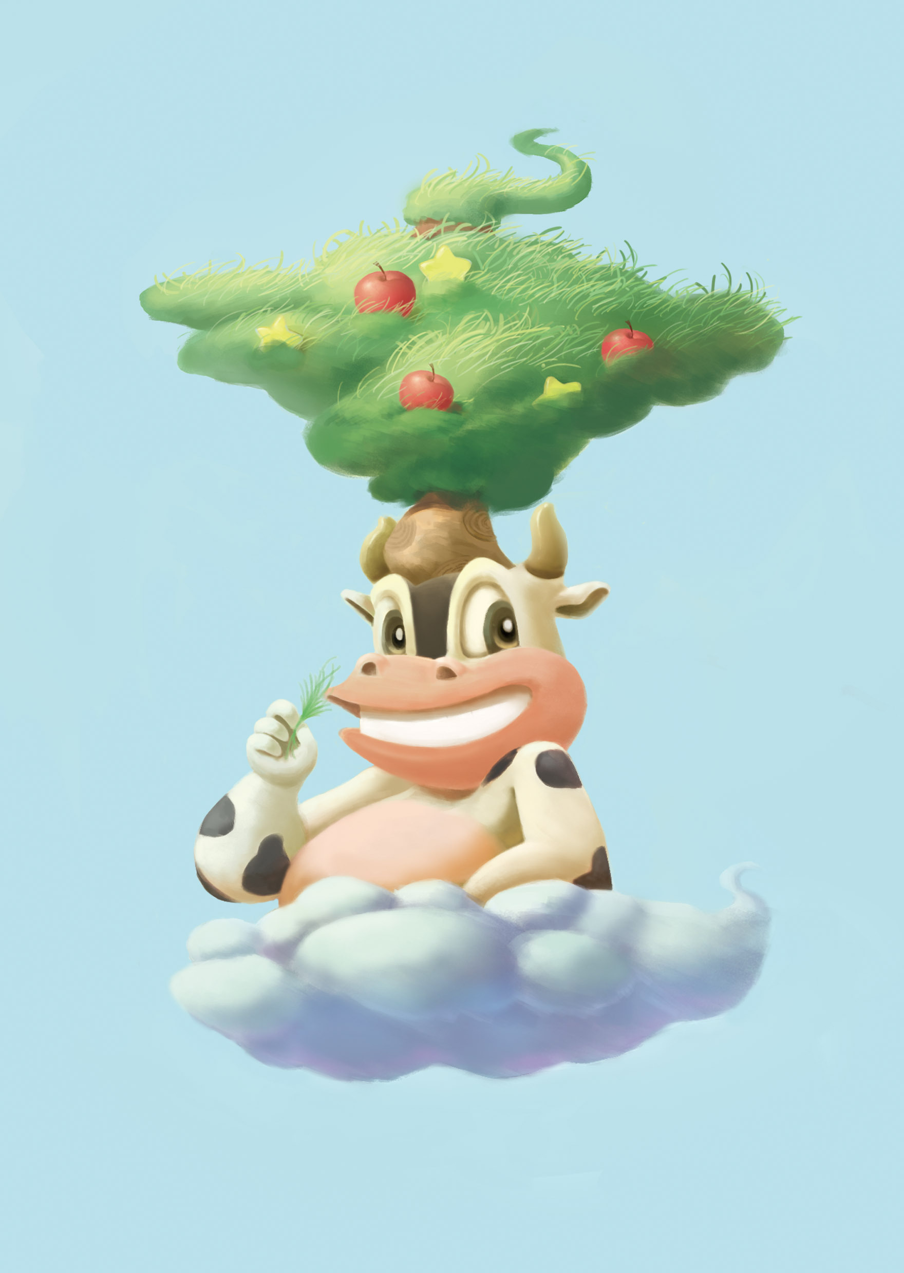 一只小奶牛|插画|商业插画|阿皮良 - 原创作品 - 站酷 (zcool)