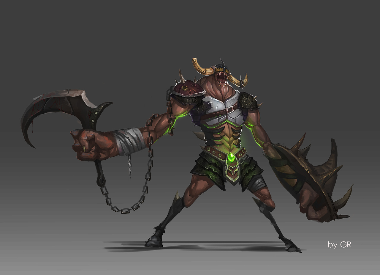 兽人过程图|插画|游戏原画|驼太郎 - 原创作品 - 站酷 (zcool)