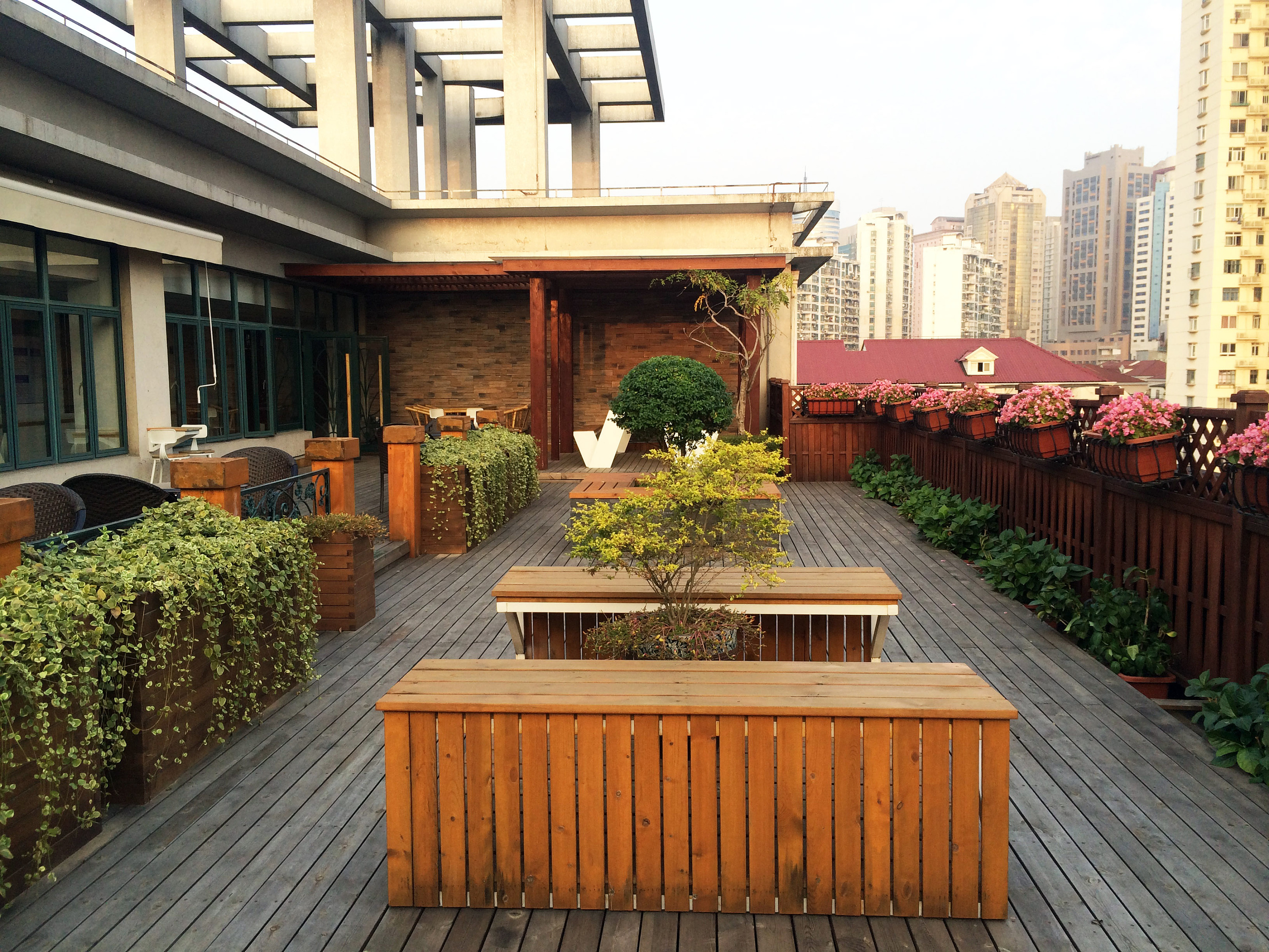 上海普陀区教育学院屋顶花园设计施工项目