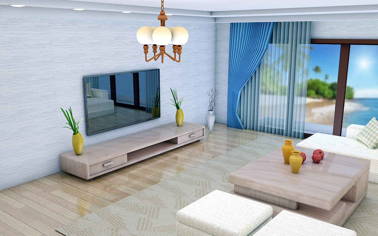 C4D客厅效果图设计