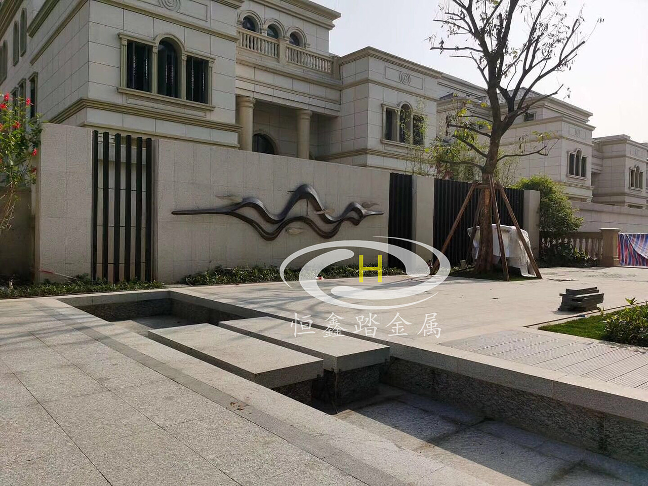 园林户外山形不锈钢景墙 不锈钢艺术景墙