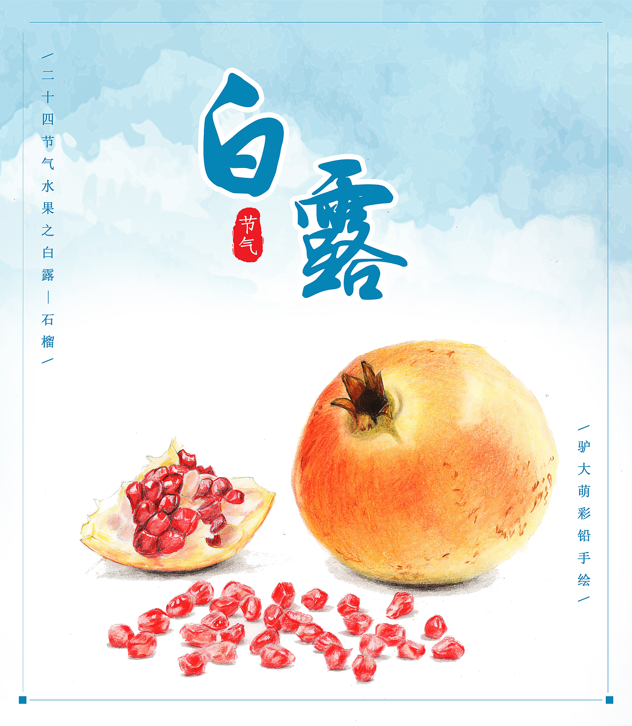 驴大萌彩铅手绘——24节气水果图鉴