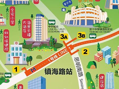 厦门地铁手绘地图
