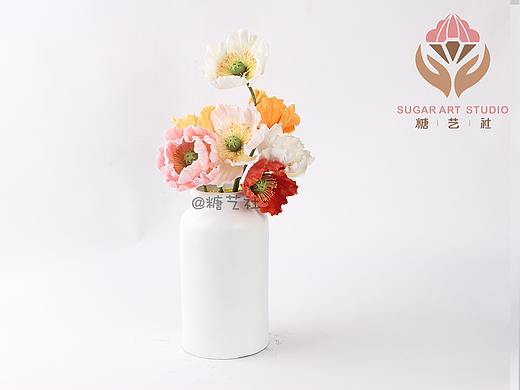 翻糖工艺大师顾碧清老师翻糖花作品--罂粟花