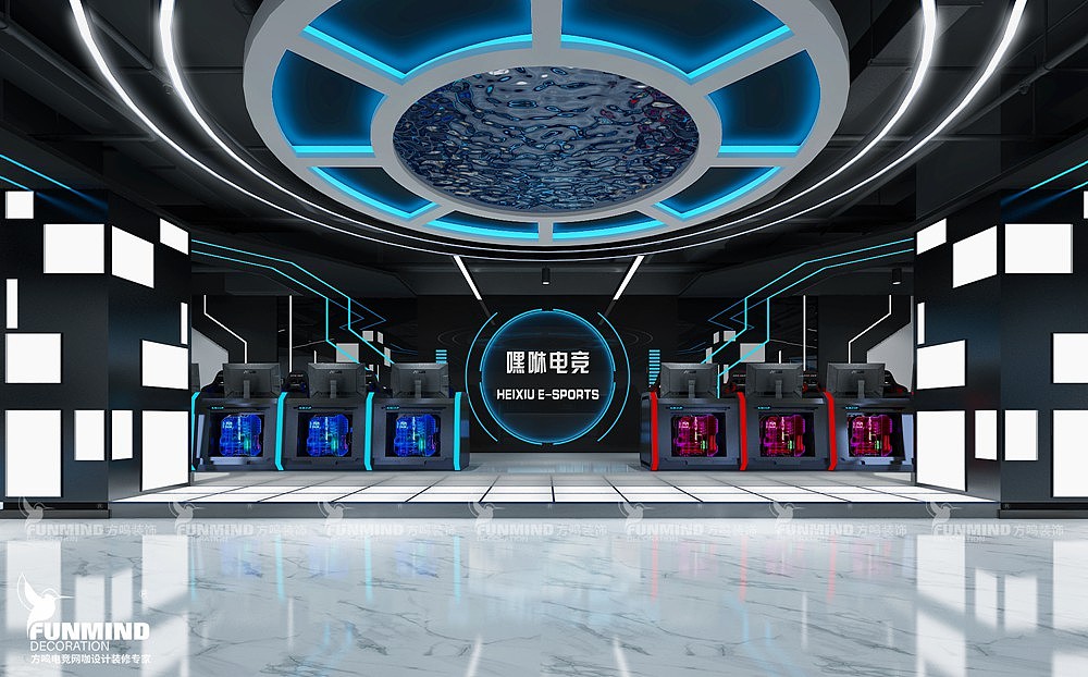 -TJ嘿秀电竞馆(对站台)-效果图,实景对比