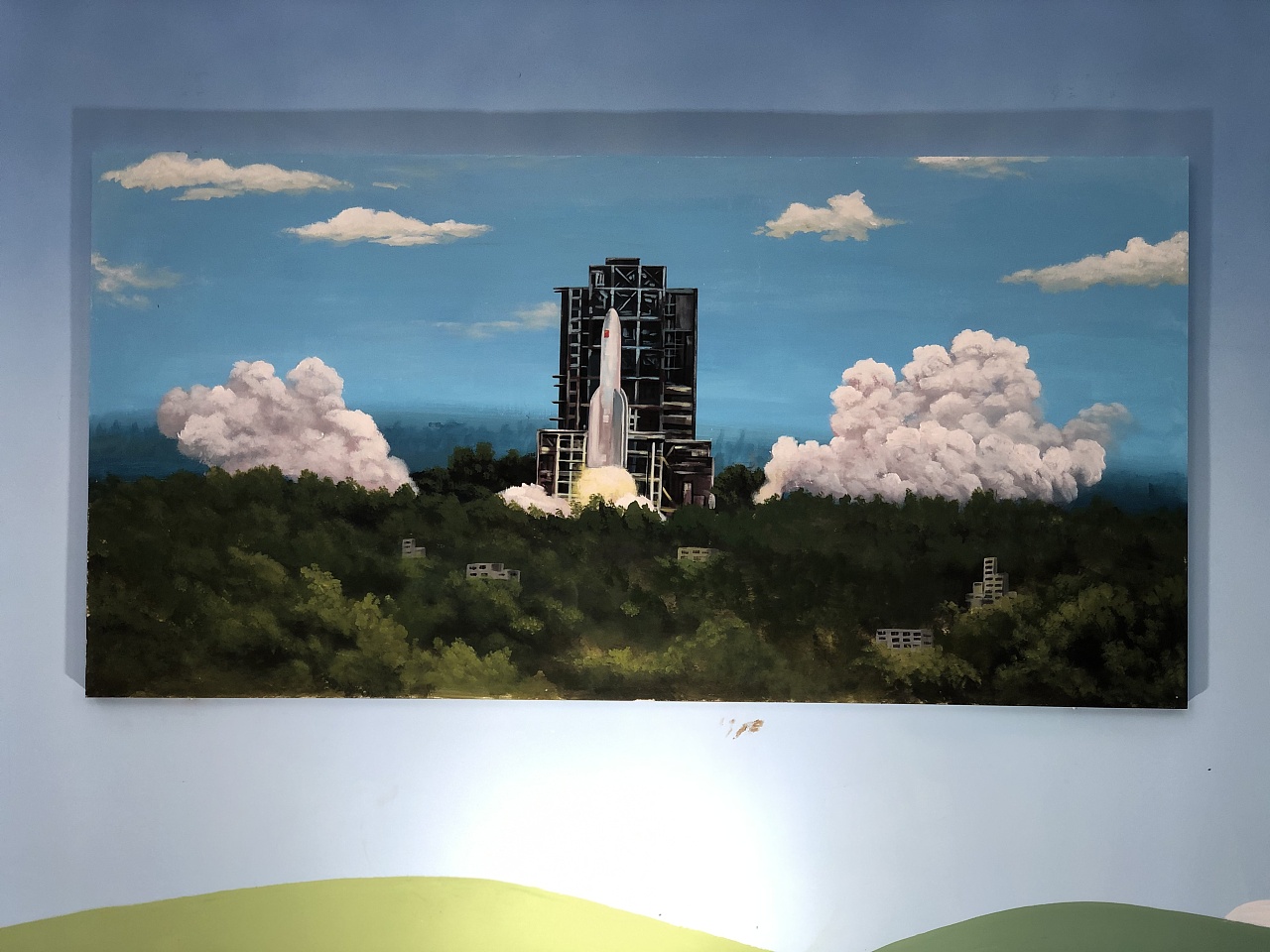 北京航天畅想百米墙绘1000平米原创设计绘制