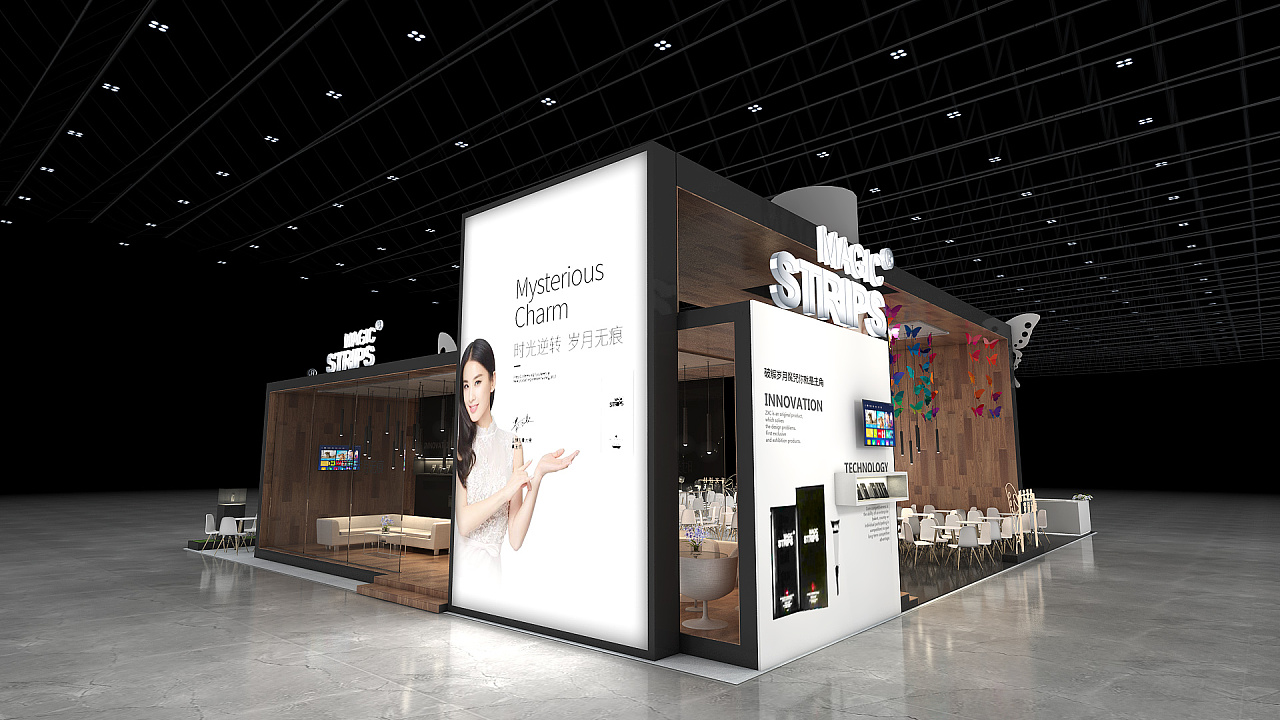 方形交叉式展台设计效果