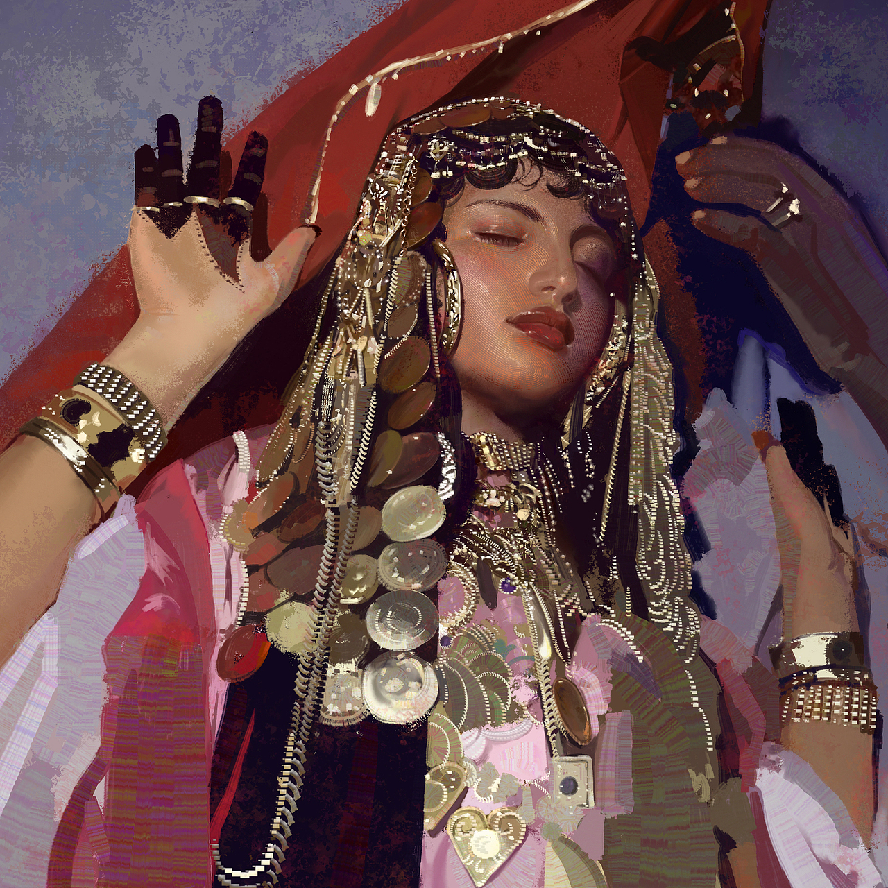 厚涂《突尼斯新娘》（图ZMzc4MzQ5ODI0） - 绘画 - 站酷设计师我是翠山原创素材 - 站酷ZCOOL