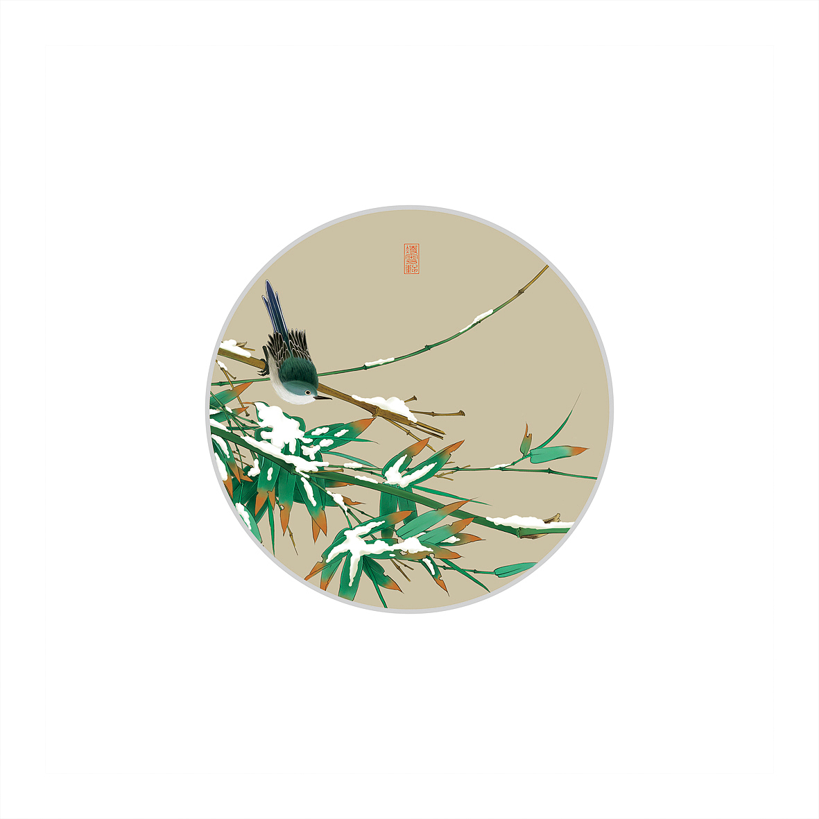 纯painter软件手绘，工笔花鸟雪竹图（图ZMzY2NjMwNDA=） - 绘画 - 站酷设计师凌粤轩原创素材 - 站酷ZCOOL