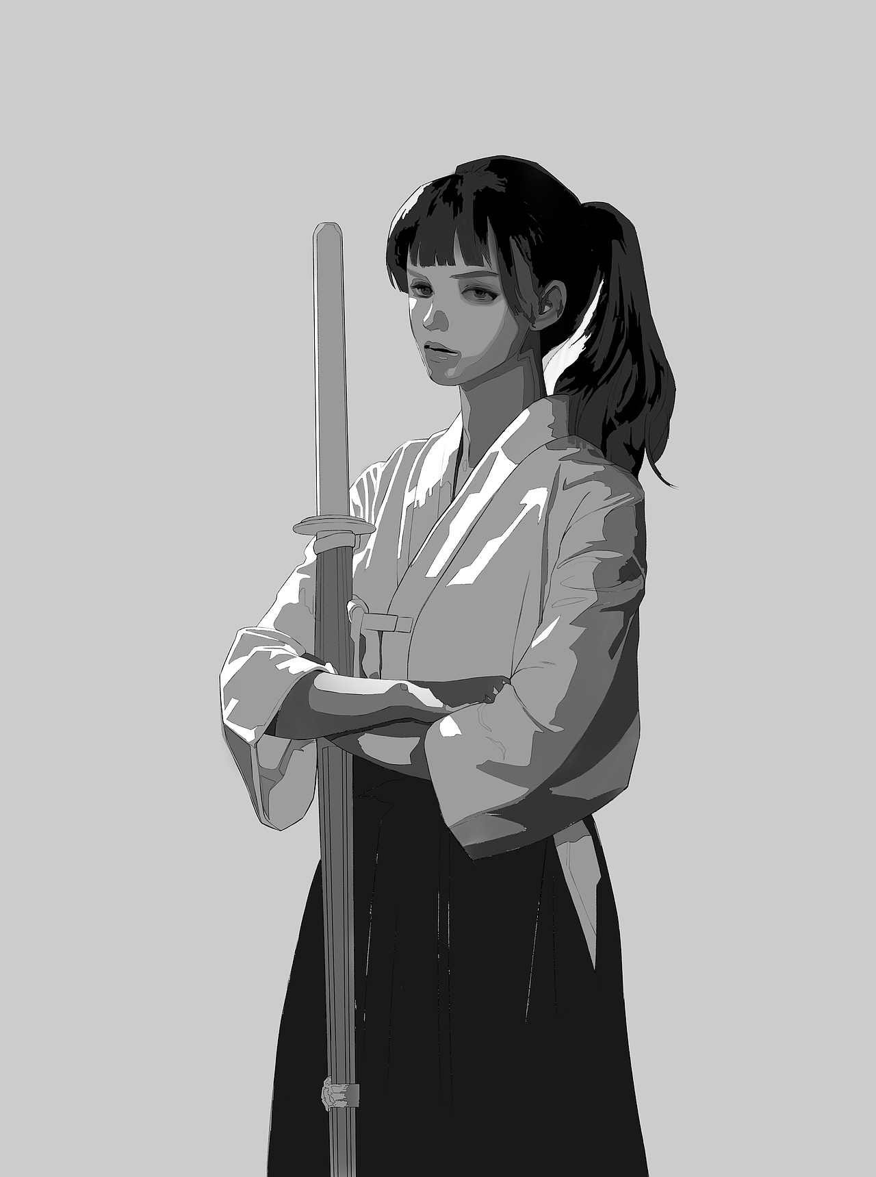 剑道少女|插画|游戏原画|兰秋烈_原创作品-站酷zcool