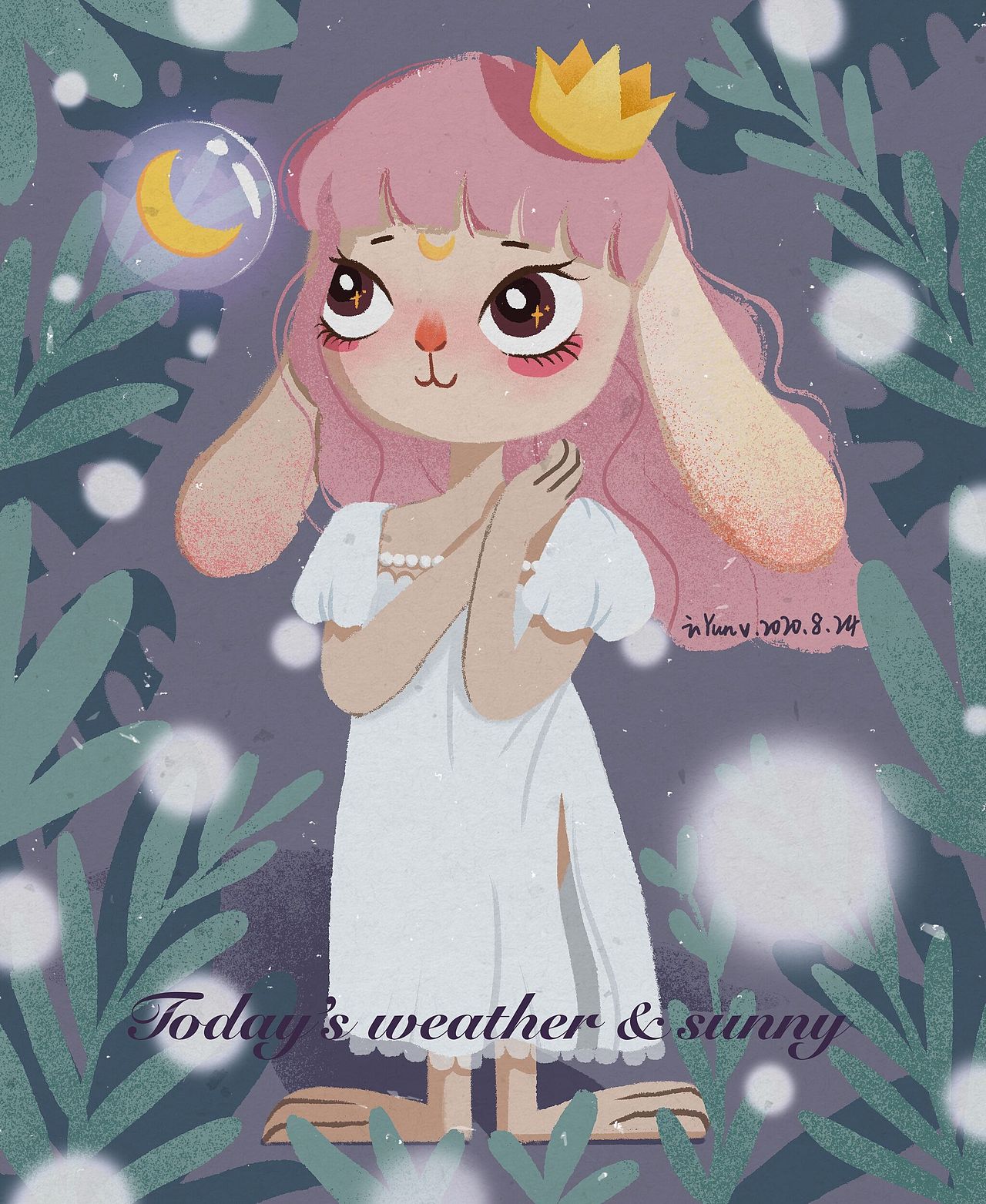 森系小兔子(小场景插画)