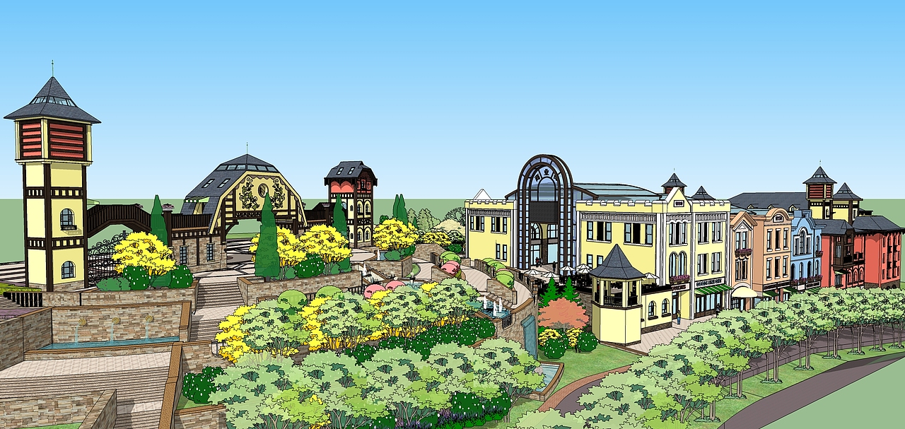 sketch up|空间|建筑设计|绅士道长_原创作品-站酷zcool