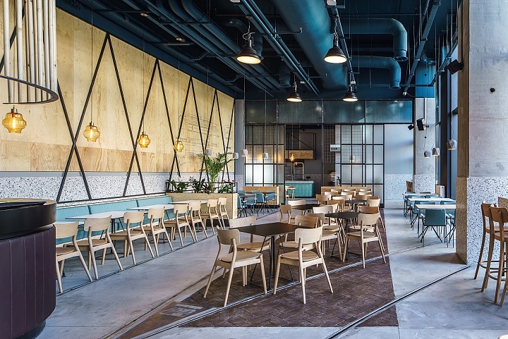 时尚工业风餐厅装修实景图