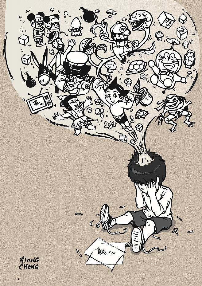 童年（图ZMTQxNTEyOTY=） - 新锐潮流插画 - 站酷设计师tedxiangcheng原创素材 - 站酷ZCOOL