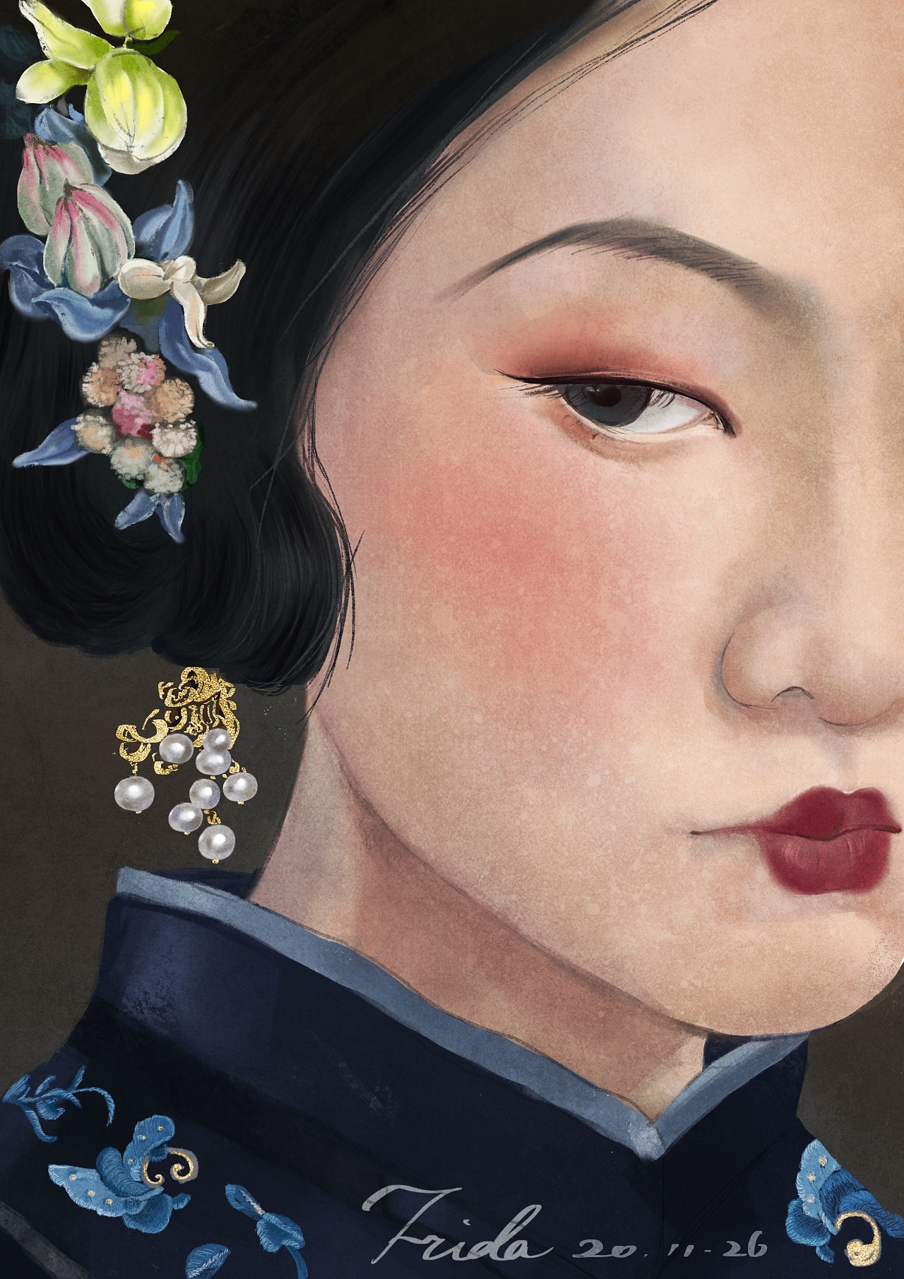 清代中国风插画习作
