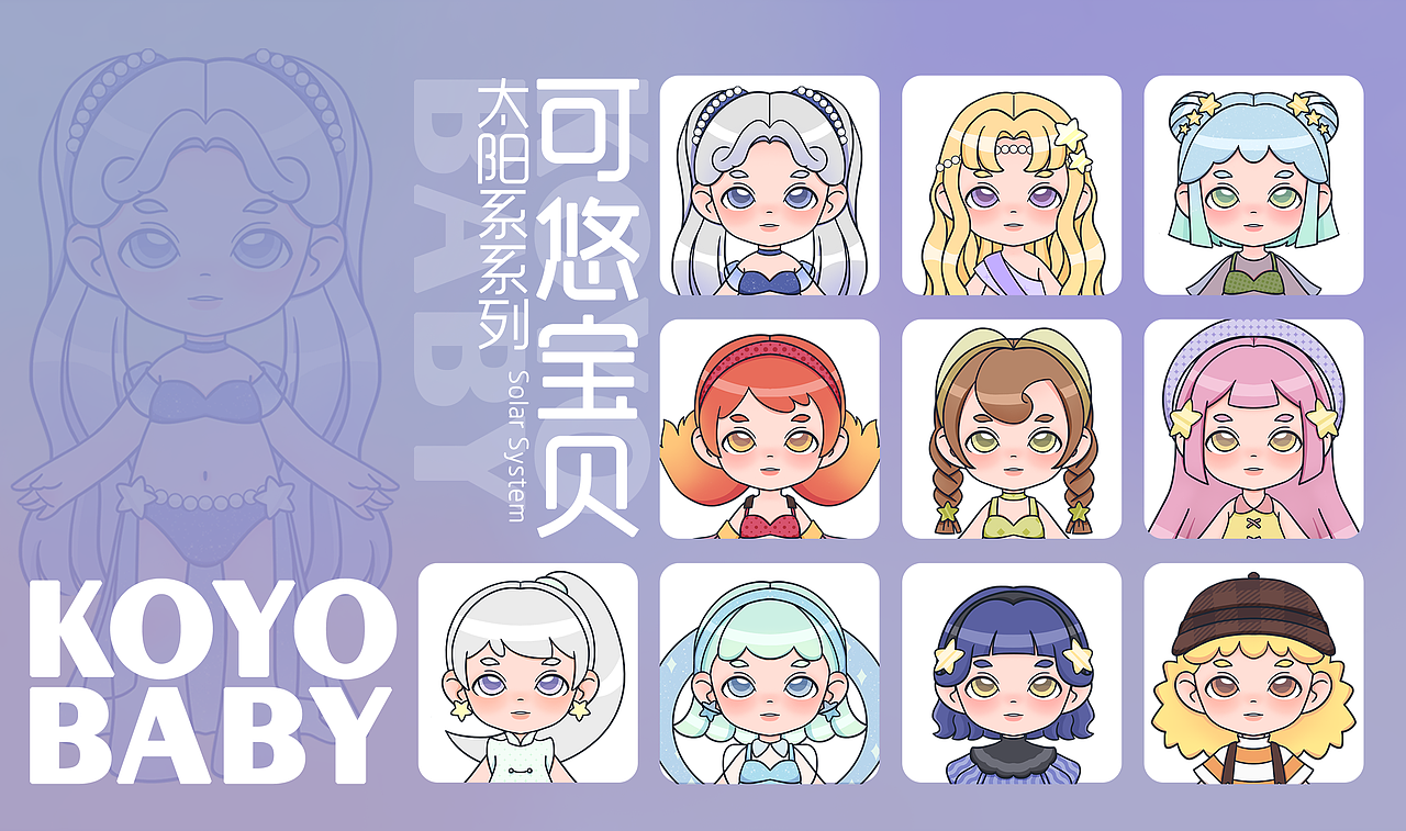 原创koyo可悠太阳系系列盲盒设计