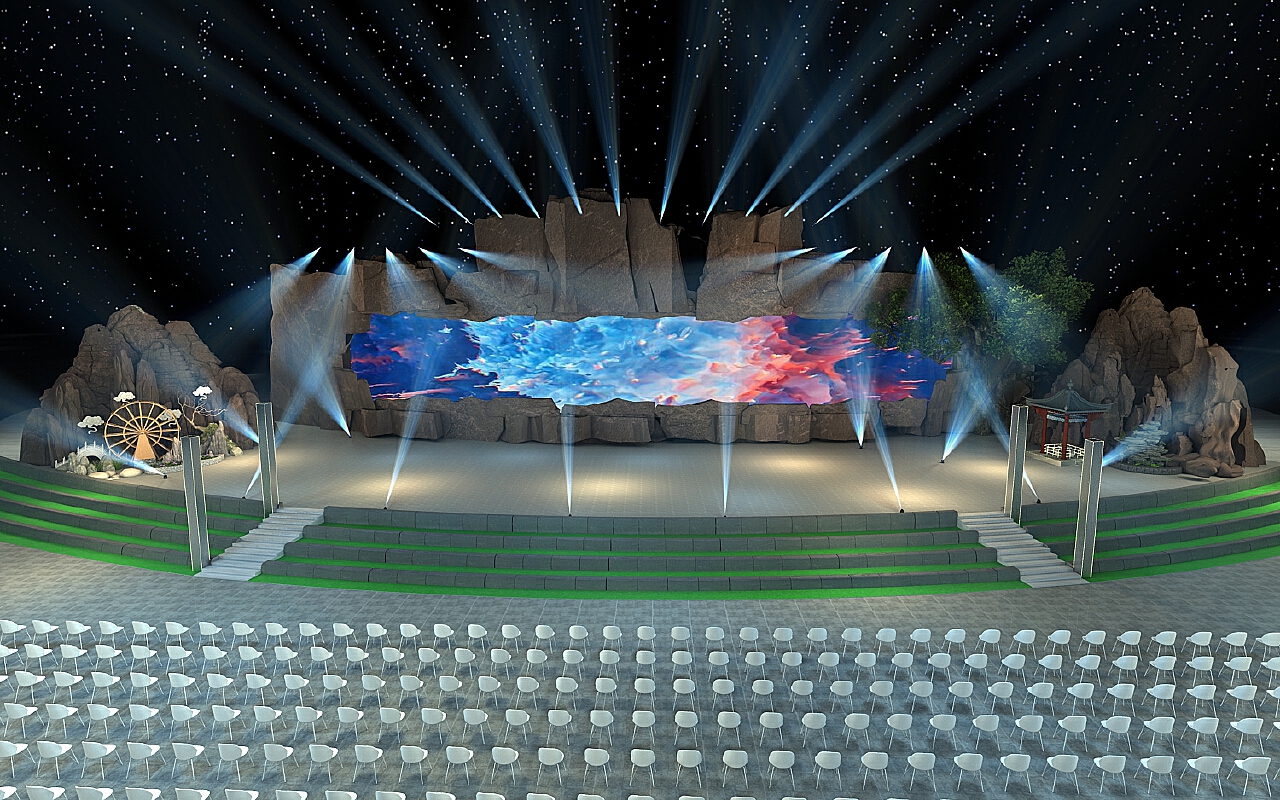 舞台舞美灯光3D效果图设计|设计-元素谷(OSOGOO)