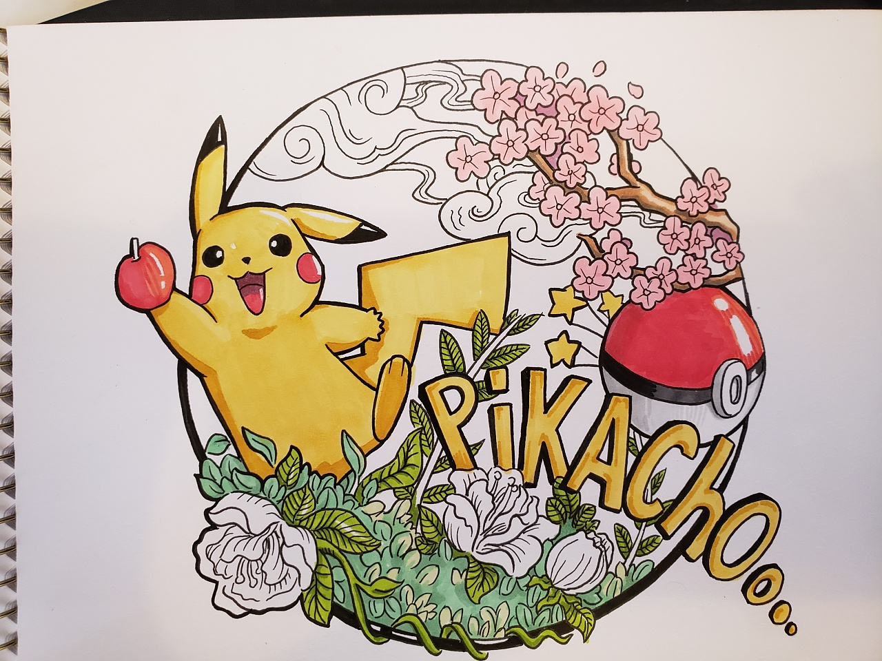 马克笔插画皮卡丘