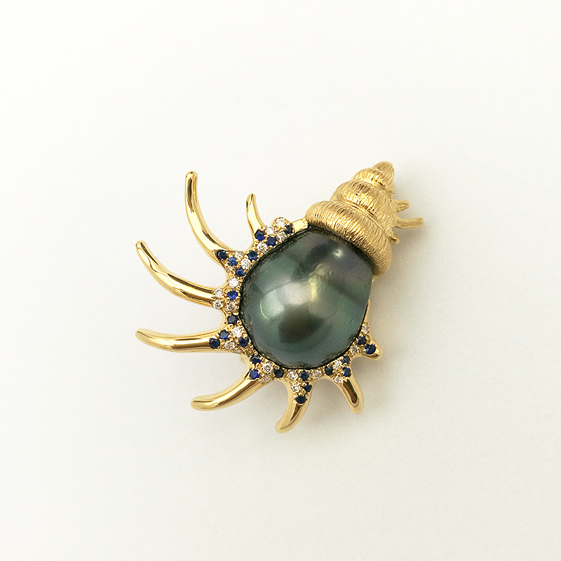 《海螺》异形珍珠胸针作品创作过程（图ZMTMyMzg4NDc2） - 首饰设计 - 站酷设计师代波军艺术珠宝原创素材 - 站酷ZCOOL