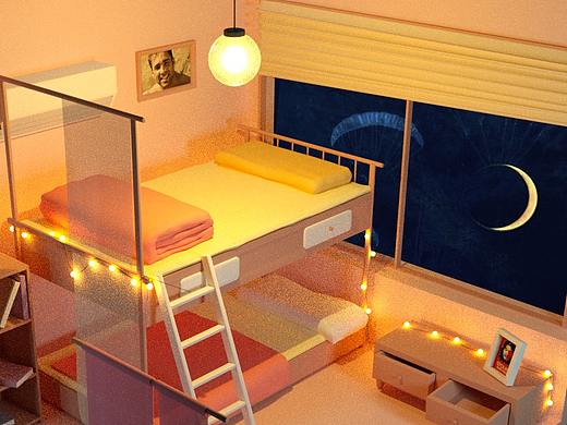 充满自由气息的房间