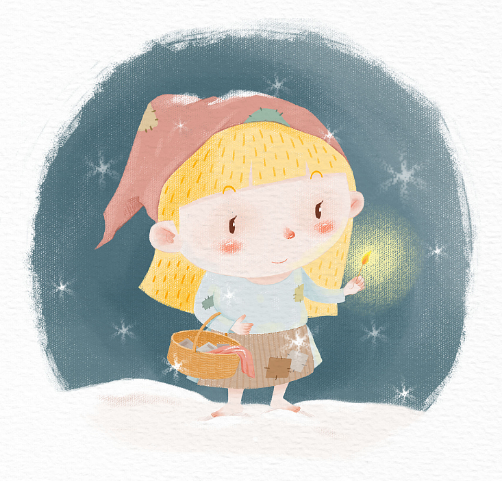 练习 卖火柴的小女孩—厚涂,厚涂是自己感觉比较好驾驭的,因为不留线稿,所以对前期的形准没有那么严格。