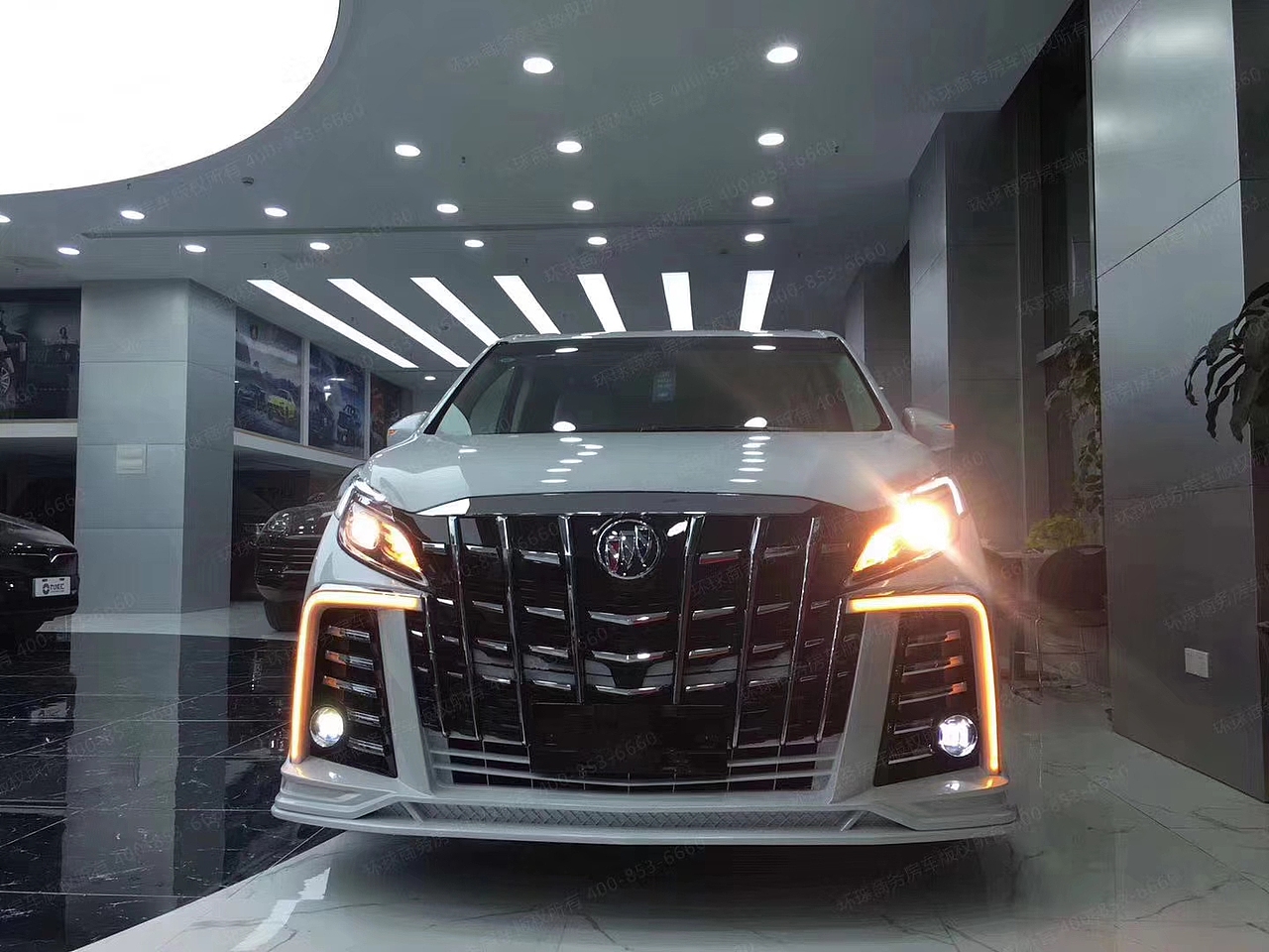 别克gl8升级改装埃尔法款大包围中网前杠后杠