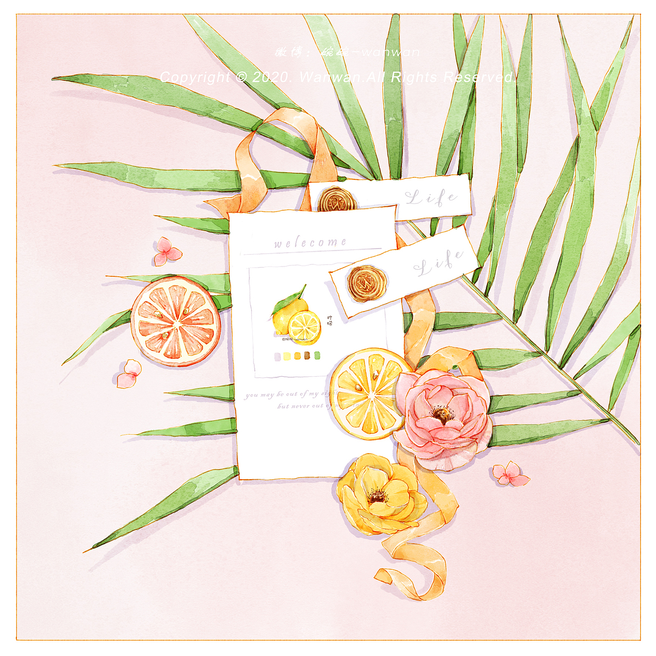 ps仿水彩——写封信给你（图ZMjIzOTgzMTQ0） - 艺术插画 - 站酷设计师十一水彩原创素材 - 站酷ZCOOL