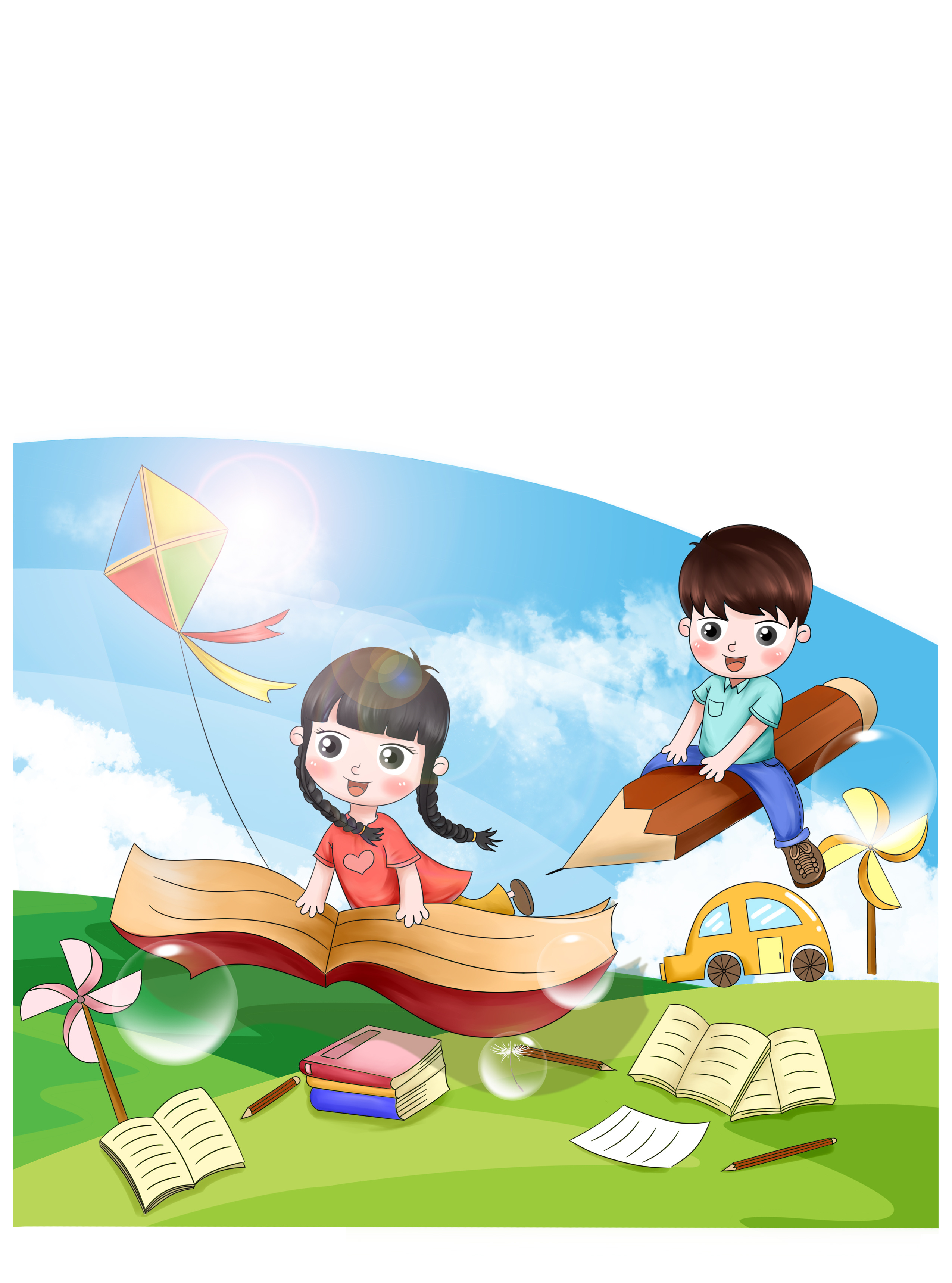 创意书房读书的2个孩子设计图__儿童幼儿_人物图库_设计图库_昵图网nipic.com