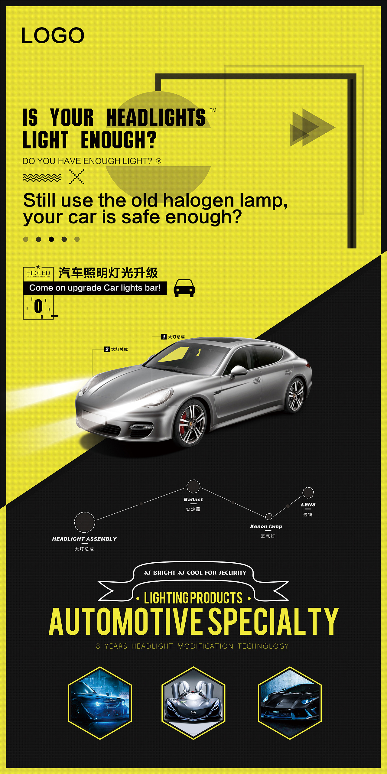 汽车照明车灯升级!大灯总成!