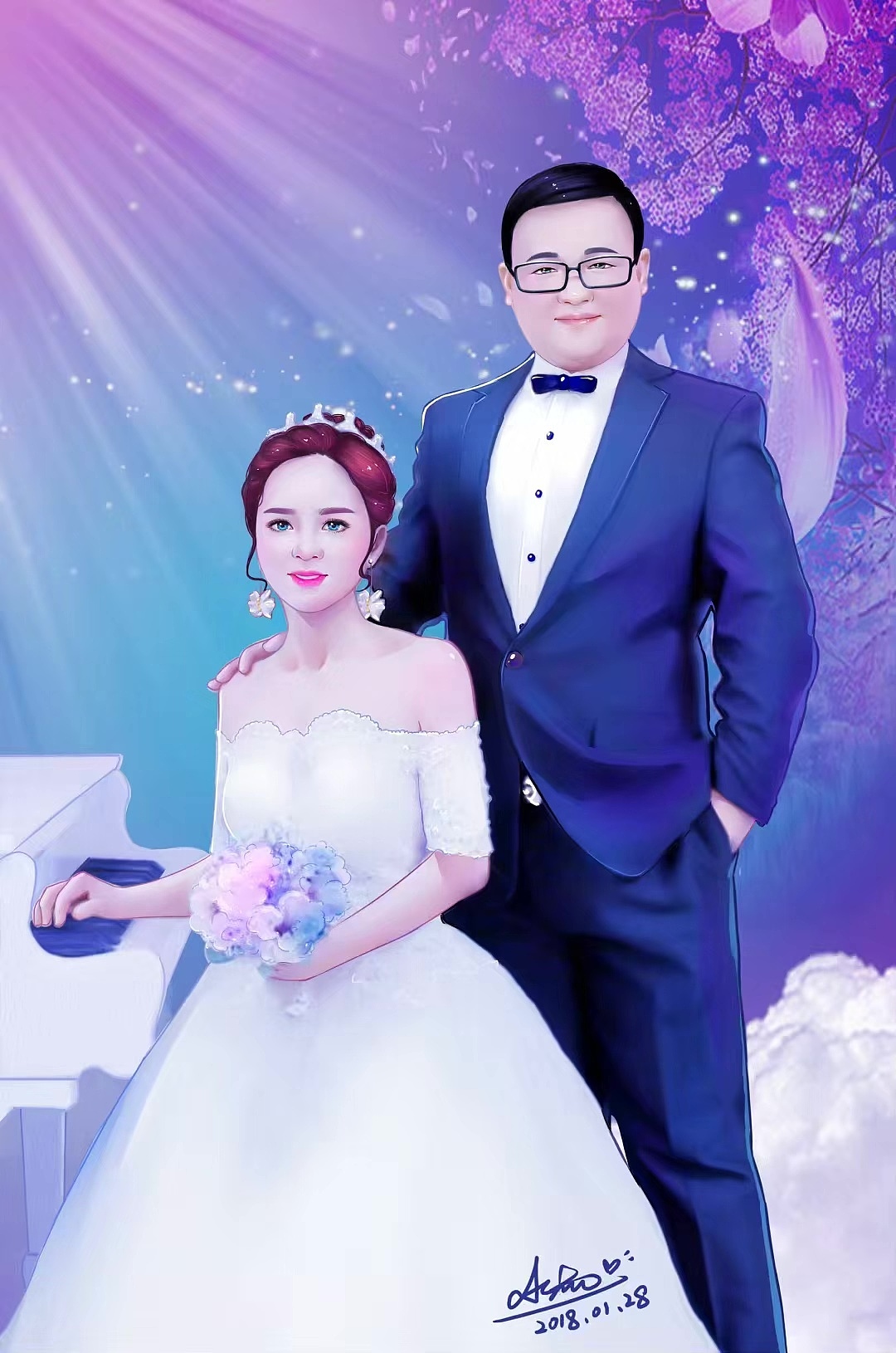 新婚快乐（图ZMjk5OTE1MDQ0） - 绘画 - 站酷设计师Astro鱼骨头原创素材 - 站酷ZCOOL