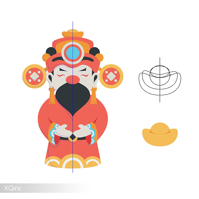 新财神（图ZMjExNzI4OTI=） - 图案 - 站酷设计师紅树林原创素材 - 站酷ZCOOL