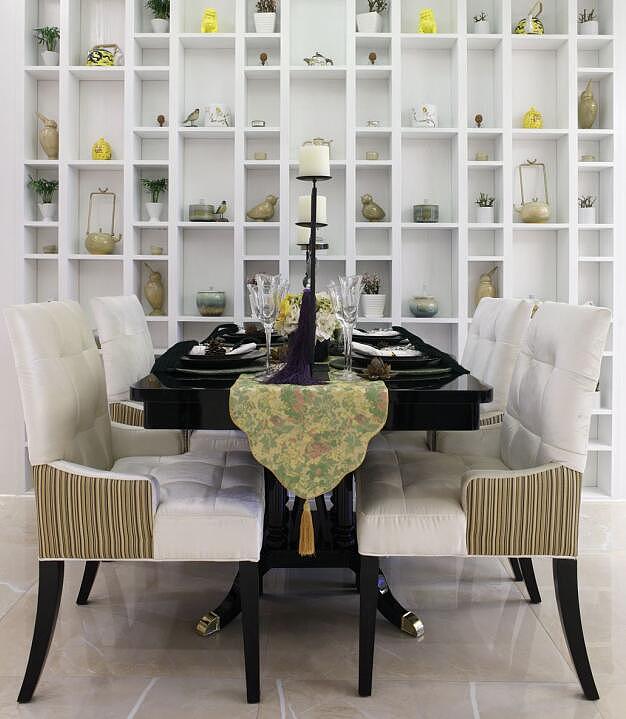 盈盛龙栖湾别墅新中式风格装修案例（图ZODgwMTU1Mjg=） - 家装设计 - 站酷设计师郑州别墅装修原创素材 - 站酷ZCOOL