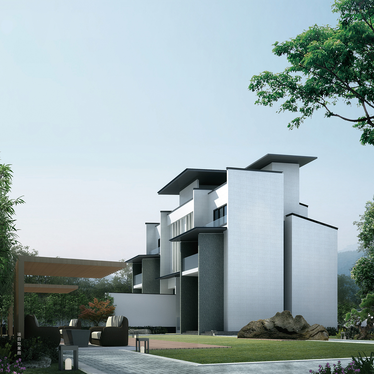 新徽派风格建筑