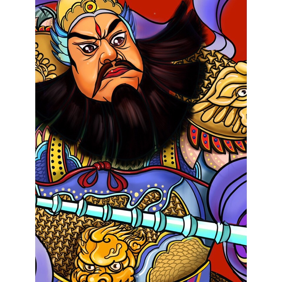 ipad pro练习——秦琼敬德门神