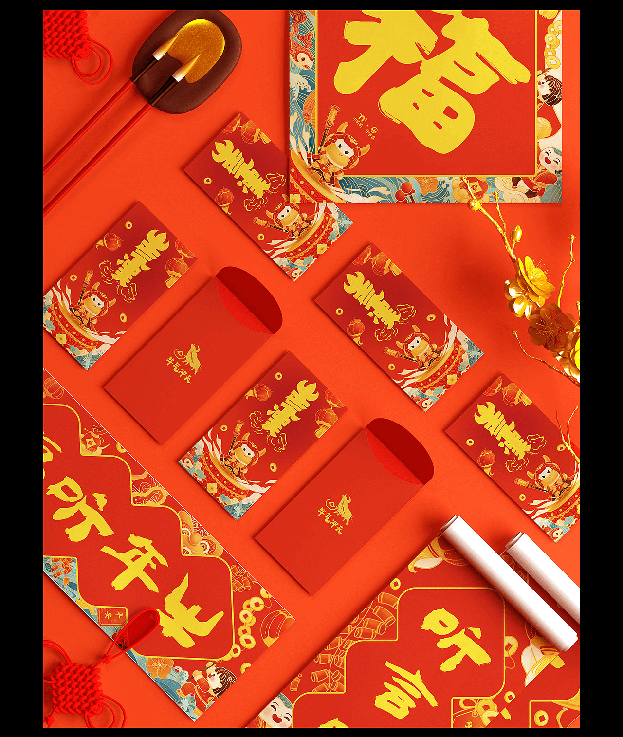 牛聽聽-新春牛年延展視覺設(shè)計(jì)（圖ZMjQ2ODk0Njgw） - 商業(yè)插畫 - 站酷設(shè)計(jì)師牛聽聽UED組原創(chuàng)素材 - 站酷ZCOOL