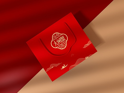 简约高端大气大闸蟹包装盒,喜庆节日食品生鲜特产包装