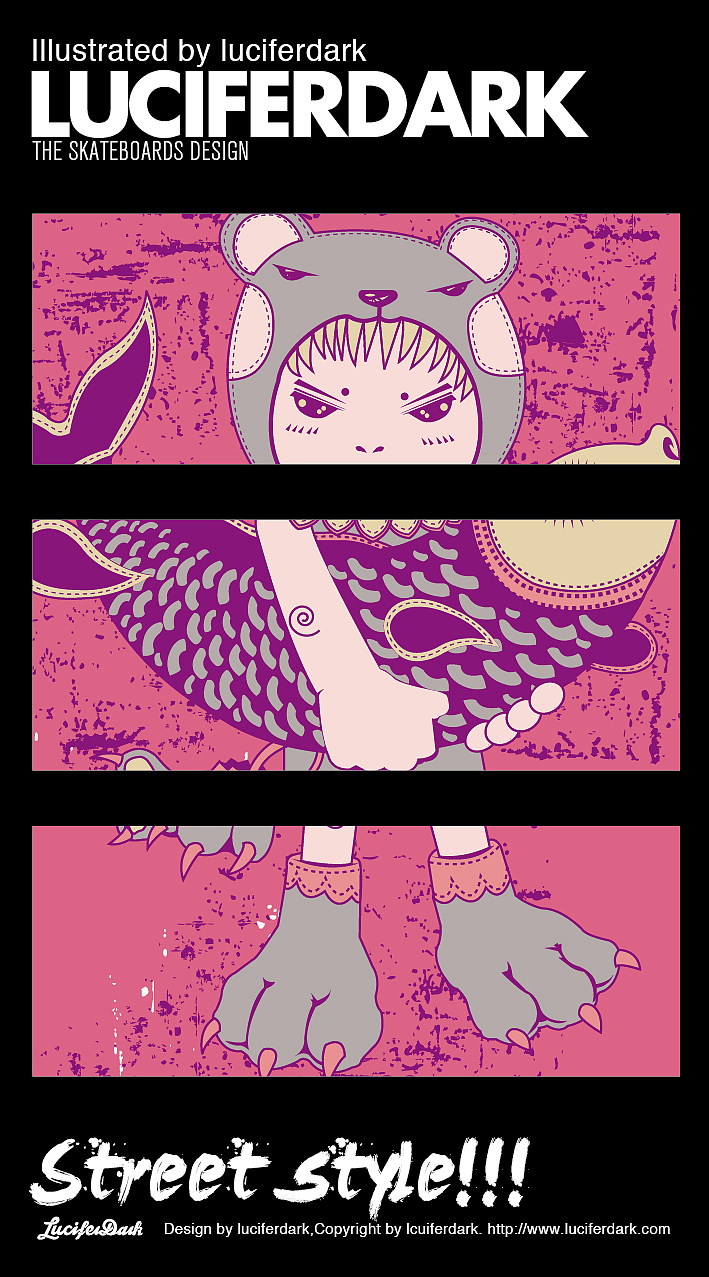 VIK-MAX 合作款滑板设计（图ZMjQ3MTk5MDg=） - 商业插画 - 站酷设计师luciferdark原创素材 - 站酷ZCOOL