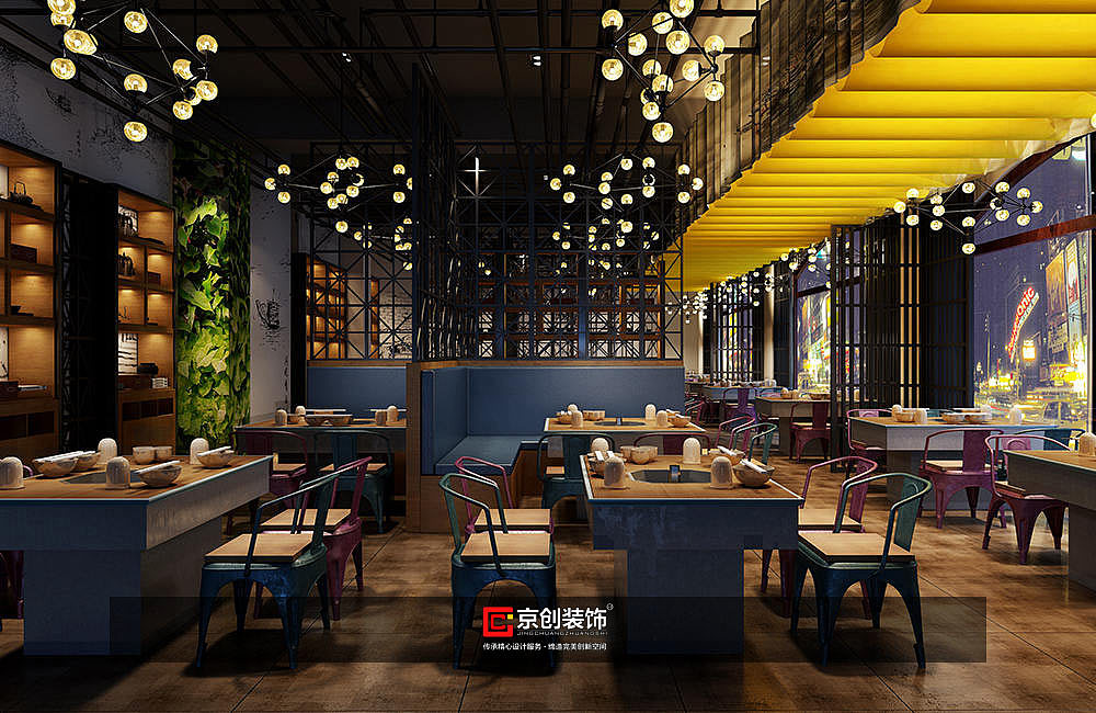 郑州火锅店装修公司_洛阳2300㎡火锅店装修效果图方案