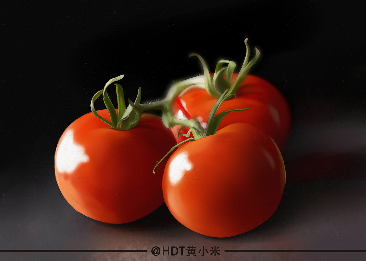 一组噪点写实风格水果插画