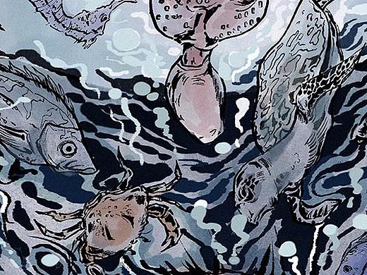 人与海洋公益海报