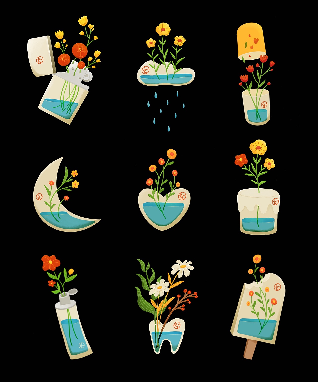 ？花怒放 | 创意插画（图ZMjg3ODQ3ODI4） - 艺术插画 - 站酷设计师谢谢凝原创素材 - 站酷ZCOOL